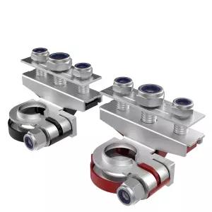 2pcs 12V 자동차 탑 포스트카 3방향 배터리 와이어 케이블 단자 클램프 커넥터 키트 양극 및 음극 세트