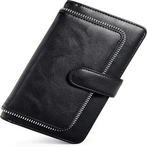 UTO 지갑 여성 가죽 손목시계 스냅 긴 신용 카드 홀더 우아한 클러치