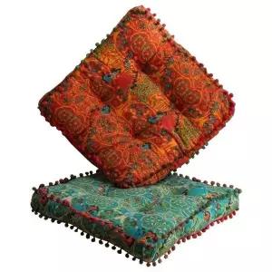 마야풍무늬 거실 카페 인테리어 쿠션 대형 방석 2종 학생