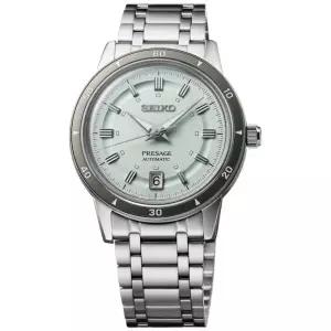 Seiko 세이코 남성용 오토매틱 Presage 스타일 60s 스테인레스스틸 손목시계 40mm 523782