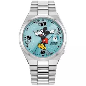 Citizen 시티즌 남성용 오토매틱 Disney 디즈니 미키 마우스 스테인레스스틸 손목시계 40mm 523776