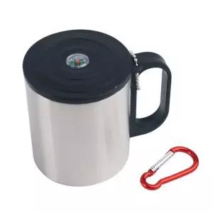 휴대용 손잡이 진공 스텐컵 나침반 카리비너포함 스테인레스컵 스텐머크컵