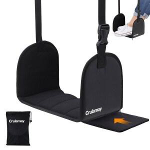 평평한 베이스와 메모리 폼이 있는 비행기 여행용 미끄럼 방지 발 해먹 조절 가능한 다리 장거리 비행용