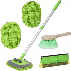 긴 손잡이가 달린 자이언트 베어 세차 브러시 42.9인치 극세사 셰닐 미트 다치지 않은 페인트 스크래치