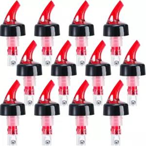 WUWEOT 12팩 자동 측정 병따개 1.5온스 주류 퀵샷 스피릿 퓨어 스토퍼 음료 와인 칵테일 디스펜서 증류주