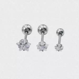 벚꽃 큐빅 귀걸이 연골 부위 착용 가능 귀피어싱