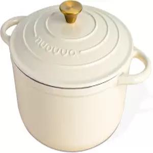 누오브바 에나멜 주철 더치 오븐 냄비 뚜껑 포함 u2013 6.4쿼터 논스틱 카세롤 헤비 듀티 빵 굽기 브레이징