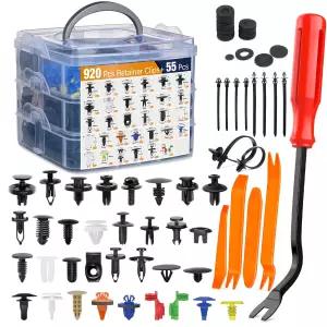 GUACC 975Pcs 자동차 푸시 리테이너 클립 및 패스너 모음 33 포드 GM 도요타 혼다 크라이슬러 BMW 벤츠