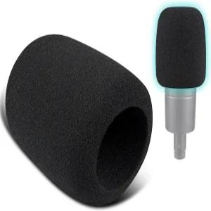 SOULWIT 오디오 테크니카 AT2035 카디오이드 콘덴서용 2Pcs 마이크 팝 필터 보호 커버 윈드스크린 폼 블랙