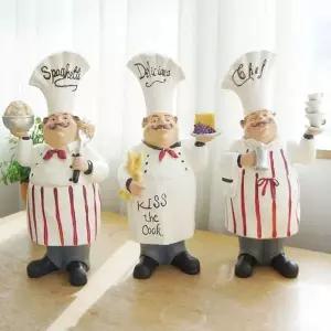 [하프클럽/셀러허브]주방장 선반인형 세트 레스토랑 장식 인형 3종