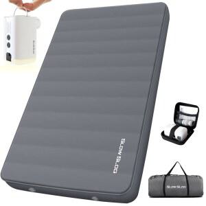 휴대용 전기 에어 펌프가 장착된 자가 팽창 수면 패드 텐트 침대 및 자동차 여행용 4인치 두꺼운 메모리