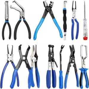 DISEN 13PCS 전기 분리 플라이어 및 연료 라인 도구 세트 보관 가방 포함 자동차 단자 커넥터 분리기 제거