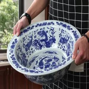 점보 14인치-외경36cm 초대형 도자기 집들이 랍스터 마라탕 그릇