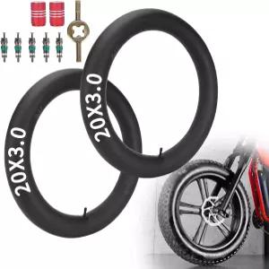 RUTU 20인치 자전거 튜브 20x1.125 /1.50 /1.75 /2.50 /3.0 /3.5 /4.0 설치 액세서리 포함 2팩