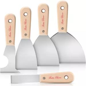 베이츠 페인트 스크래퍼 5개의 PC 도구 퍼티 나이프 세트 페인팅 5 in 1 스패클 벽지 화가 크라운 몰딩