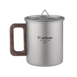 티아티잔 티타늄 컵 캠핑 머그 초경량 샌드 블라스트 휴대용 스칼드 커피 포트 300ML / 450ML 450ml