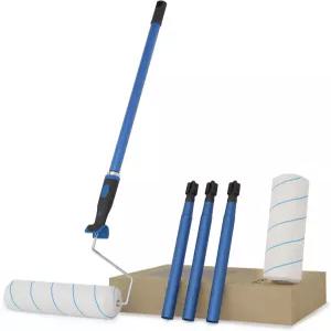 페인트 롤러 벽용 5피트 조절 가능 손잡이 스테인리스 스틸 폴이 있는 9인치 너비 프레임 브러시 벽과 천장