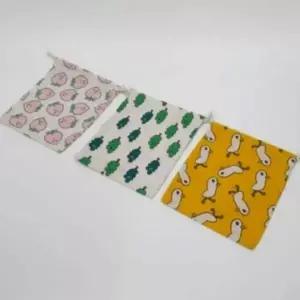 [셀러에이드]면 파우치 복주머니형 중형 에코백 소지품 정리 수납 가방 끈 조절