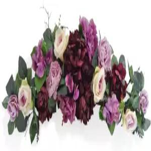 32인치 달걀 식물 장미 /모란 스웨그 결혼식 파티를 위한 꽃 벽 장식 홈 가든 웨딩 아치 라벤더