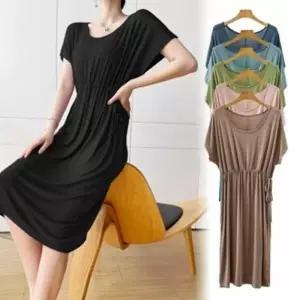 여자 빅사이즈 모달 원피스 셔링원피스 캐주얼 아이스원피스 임부복 반팔 등원룩 홈웨