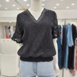 조이너스 브이넥 레이스 시스루 반팔 여성 숏 티셔츠JDU5WRB0530US 1124835