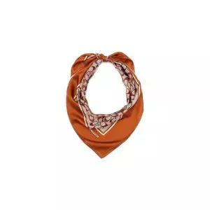 코치 빈티지 시그니처 프린트 실크 스퀘어 스카프 브러쉬드 앰버