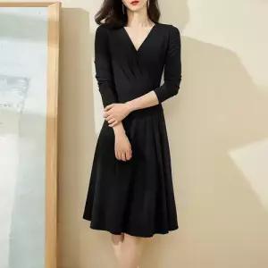 스파이더맨 여자 스커트 오피스룩 A라인 브이넥 긴팔크로스 봄가을 OPH1