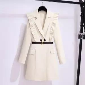 스파이더맨 원피스 스커트 가을 트렌치코트 긴팔 정장 프릴 감각에 여성원피스 OPH3