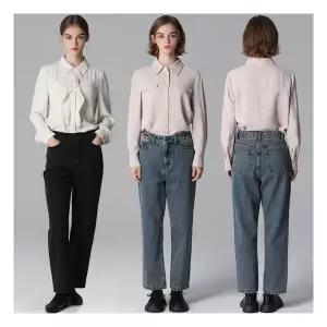2SET [르오트(LeOT)] 루즈 스트레이트 기모 데님팬츠 2종세트-사이즈 55~88까지 1167608