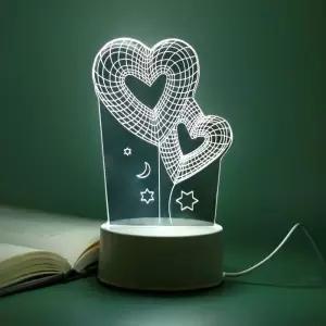 착시 3D 조명등 입체 아크릴 하트풍선 무드등 테이블조명 USB