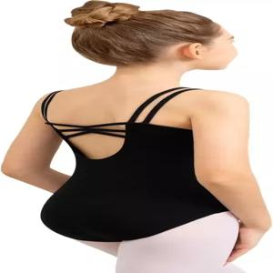 댄쇼 걸스 카미솔 댄스 레오타드 발레 댄스웨어 핀치 브이넥