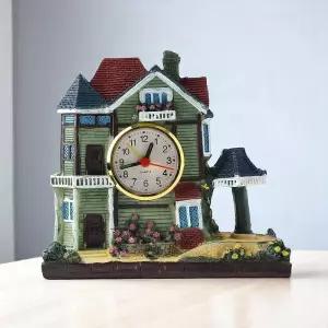 앤틱 인테리어 알람시계 주택모형 탁상시계 자명종 시계