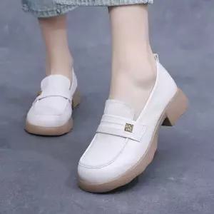 여친 작은 캔버스화 구두 통굽 신발 로퍼 춘추 소가죽 KS5