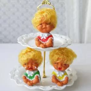 [하프클럽/셀러허브]레트로 카페소품 못난이 인형 선반 소품 3P