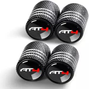 BFIVEANTE 타이어 밸브 스템 캡 AT4 메탈 카 휠 에어 자동 액세서리 4개 블랙