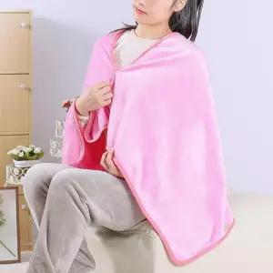 무릎담요 망토 어깨담요 극세사 캠핑담요 똑딱이단추 담요(70x130cm)