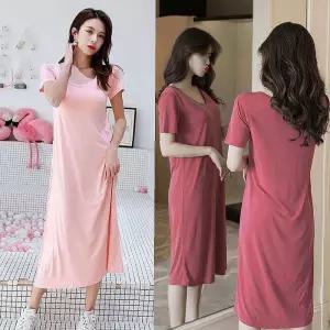 캡내장 노브라 원피스 홈웨어 모달 볼륨업 라운지웨어bcd708