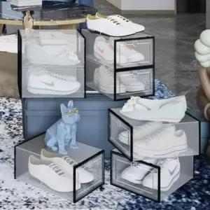 플립 투명 2p세트(블랙) 슈박스 DIY신발장 신발케이스 신발정리함