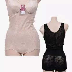 플라워 레이스 이중보정 인견 B컵 노몰드 올인원 똥배보정속옷 시원한소재 바디쉐이프