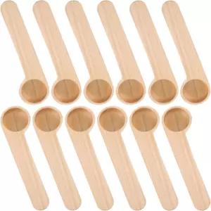 XLiUAX 12개 나무 커피 스푼 원두 분쇄 에스프레소 차 설탕 소금 가정용 주방 도구용 봉투 씰러 클립이