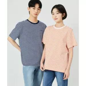 매장정품 게스 GUESS 4color 유니 세미오버핏 싱글 스트라이프 반팔티 NP2KE403 1256142