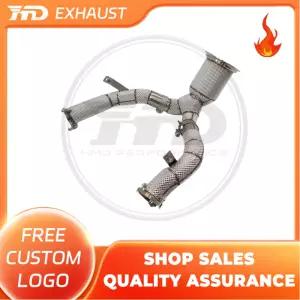 HMD 핫 세일스 스테인리스 스틸 다운파이프 아우디 A6 A7 C8 3.0T용 열 차단 촉매 배기 시스템 자동차
