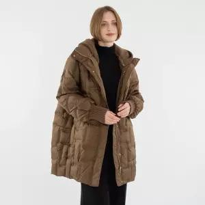 리오벨 니트후드 오리털 핫멜트 롱 점퍼 548484