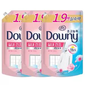 다우니 섬유유연제 플로럴 프레쉬 핑크 1.35L 리필 3개