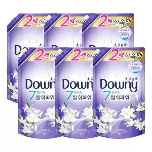 다우니 고농축 섬유유연제 화이트티와 릴리 1.6L 리필용 6개