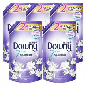 다우니 고농축 섬유유연제 화이트티와 릴리 1.6L 리필용 5개