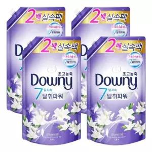 다우니 고농축 섬유유연제 화이트티와 릴리 1.6L 리필용 4개