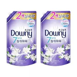다우니 고농축 섬유유연제 화이트티와 릴리 1.6L 리필용 2개