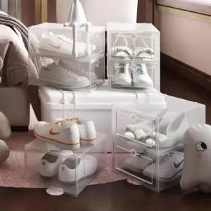 플립 슈박스 신발정리함 DIY슈케이스 2p세트(투명) DIY신발장 투명