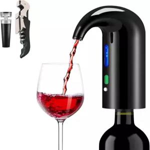 전기 와인 에어레이터 및 자동 디스펜서 - 1버튼 인스턴트 폭기 레드 화이트 디캔터 퍼러 USB 충전식